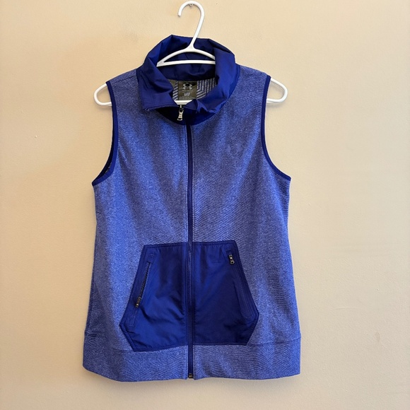 Under Armour Purple Fitted Cold Gear Zip-up Fleece Vest - Picture 1 of 11